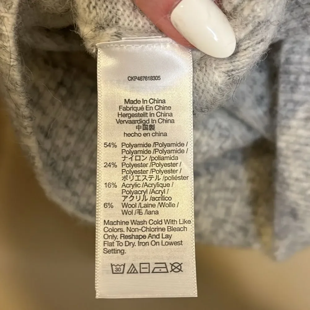Madewell Vinson Shawl Collar Sweater Heather Grey Drop Shoulder Small